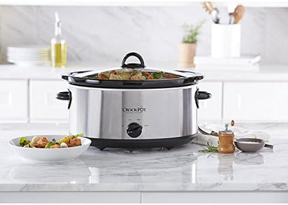 7 Quart Oval Manual Slow Cooker – Stainless Steel - Curated Catalog G9