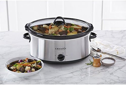 7 Quart Oval Manual Slow Cooker – Stainless Steel - Curated Catalog G9