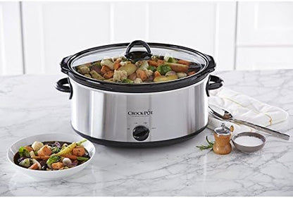7 Quart Oval Manual Slow Cooker – Stainless Steel - Curated Catalog G9