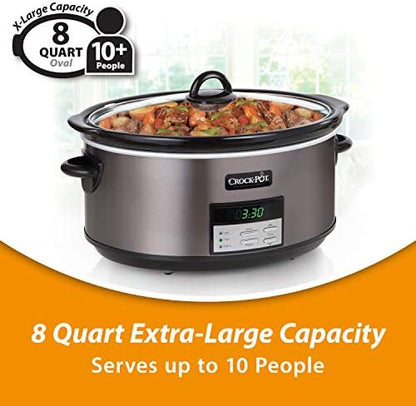 8 Quart Programmable Slow Cooker with Auto Warm - Curated Catalog H0
