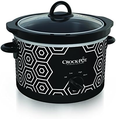 4.5 Quart Portable Slow Cooker – Black & White - Curated Catalog S5