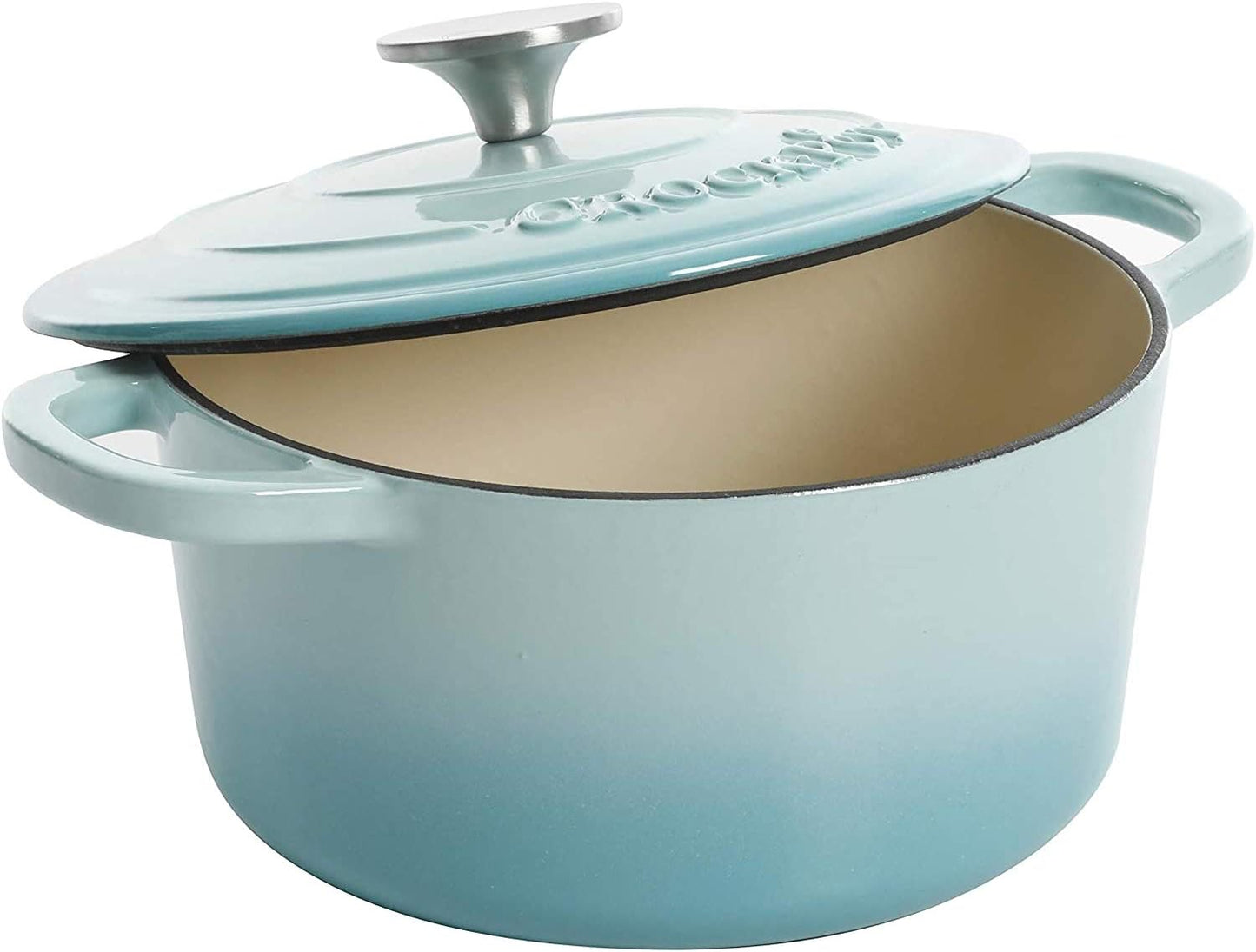 3 Quart Enameled Cast Iron Dutch Oven – Aqua - Curated Catalog V8