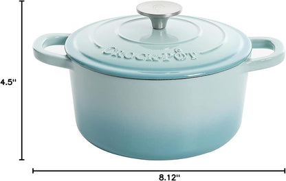 3 Quart Enameled Cast Iron Dutch Oven – Aqua - Curated Catalog M5