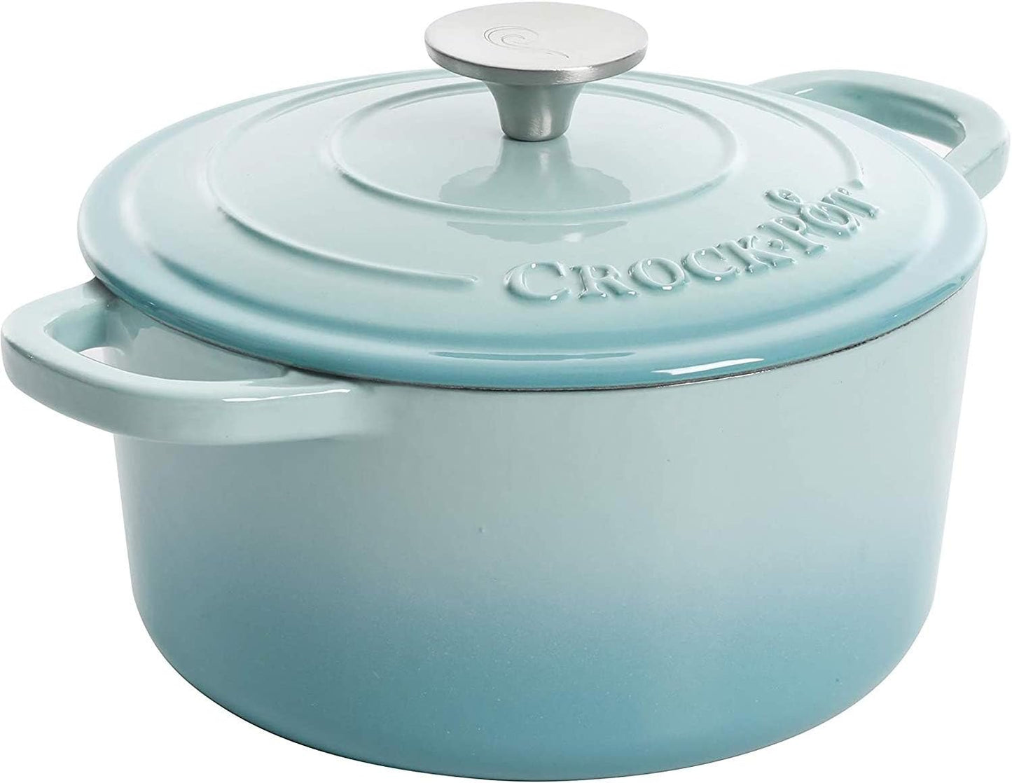 3 Quart Enameled Cast Iron Dutch Oven – Aqua - Curated Catalog V8